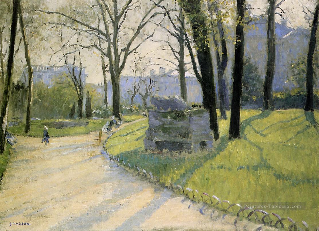 Le Parc Monceau paysage Gustave Caillebotte Peintures à l'huile